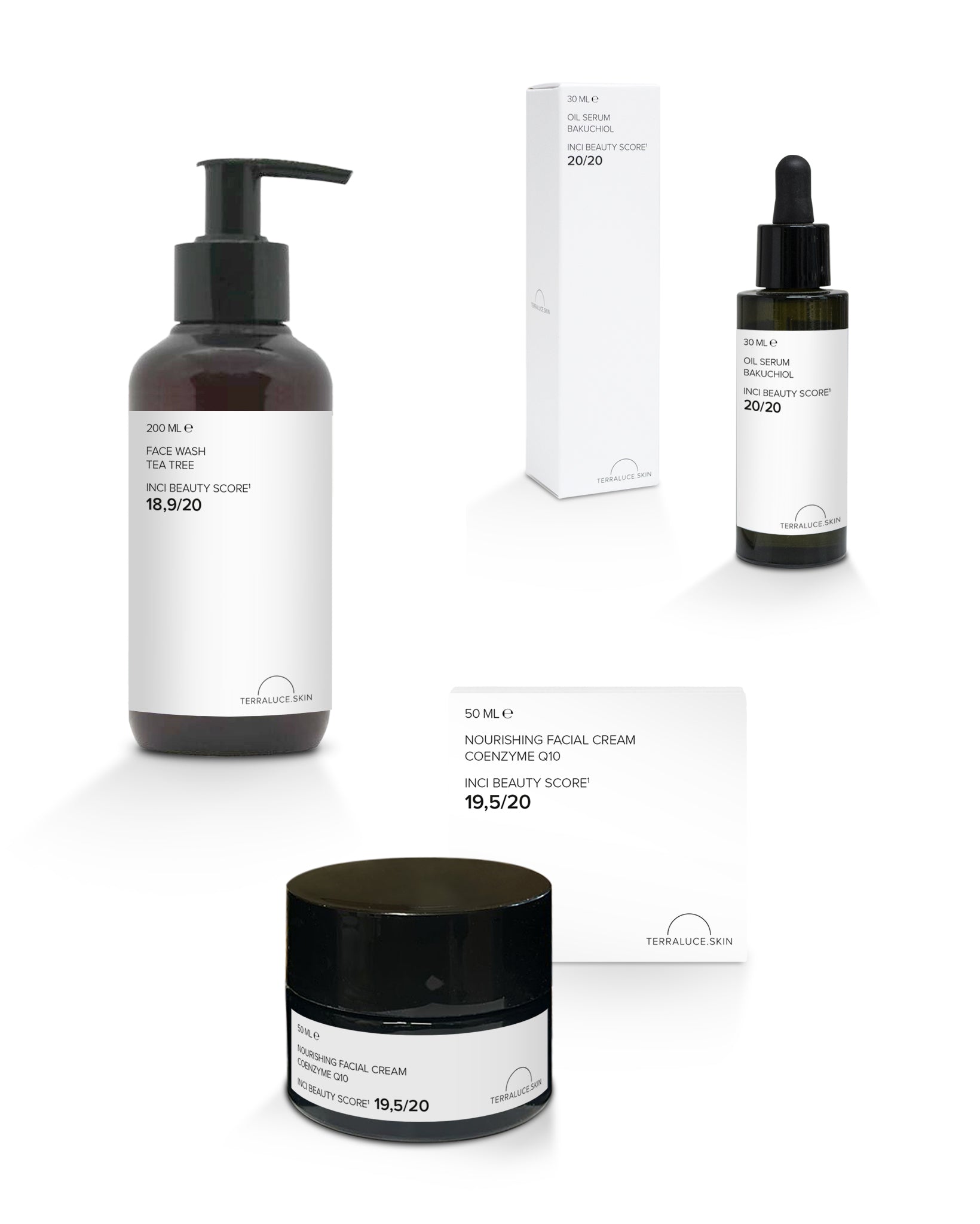 Luxe skincare combi deal met face wash, serum en dagcreme q10