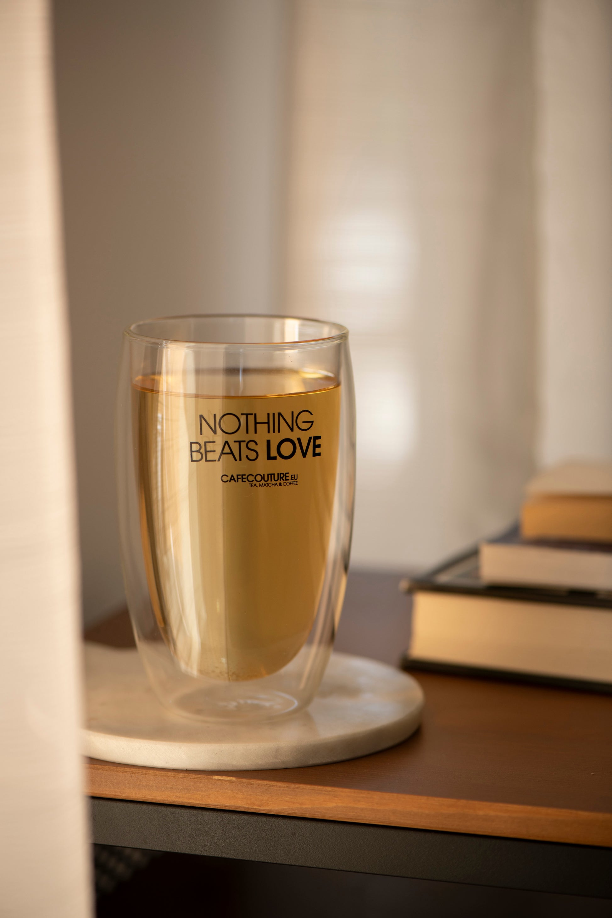theeglas met dubbelwandig glas